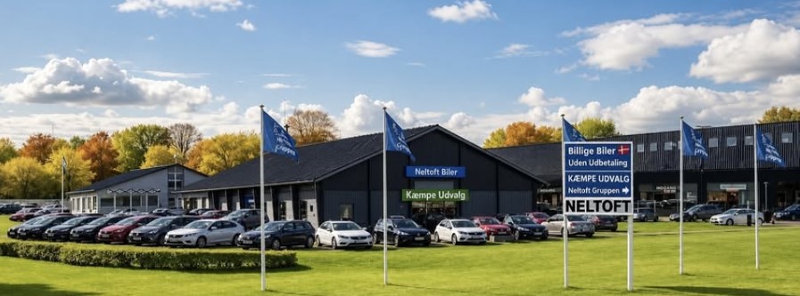 Forside AS Neltoft Gruppen, Autocentrum-Lige-midt-i-Danmar-Bilforhandler-og-autovaerksted-kvik-laan-0-kr-i-udbetaling